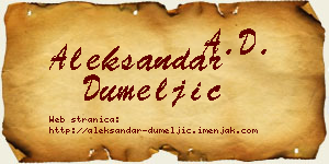 Aleksandar Dumeljić vizit kartica